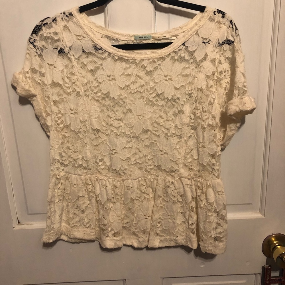Lace peplum shirt